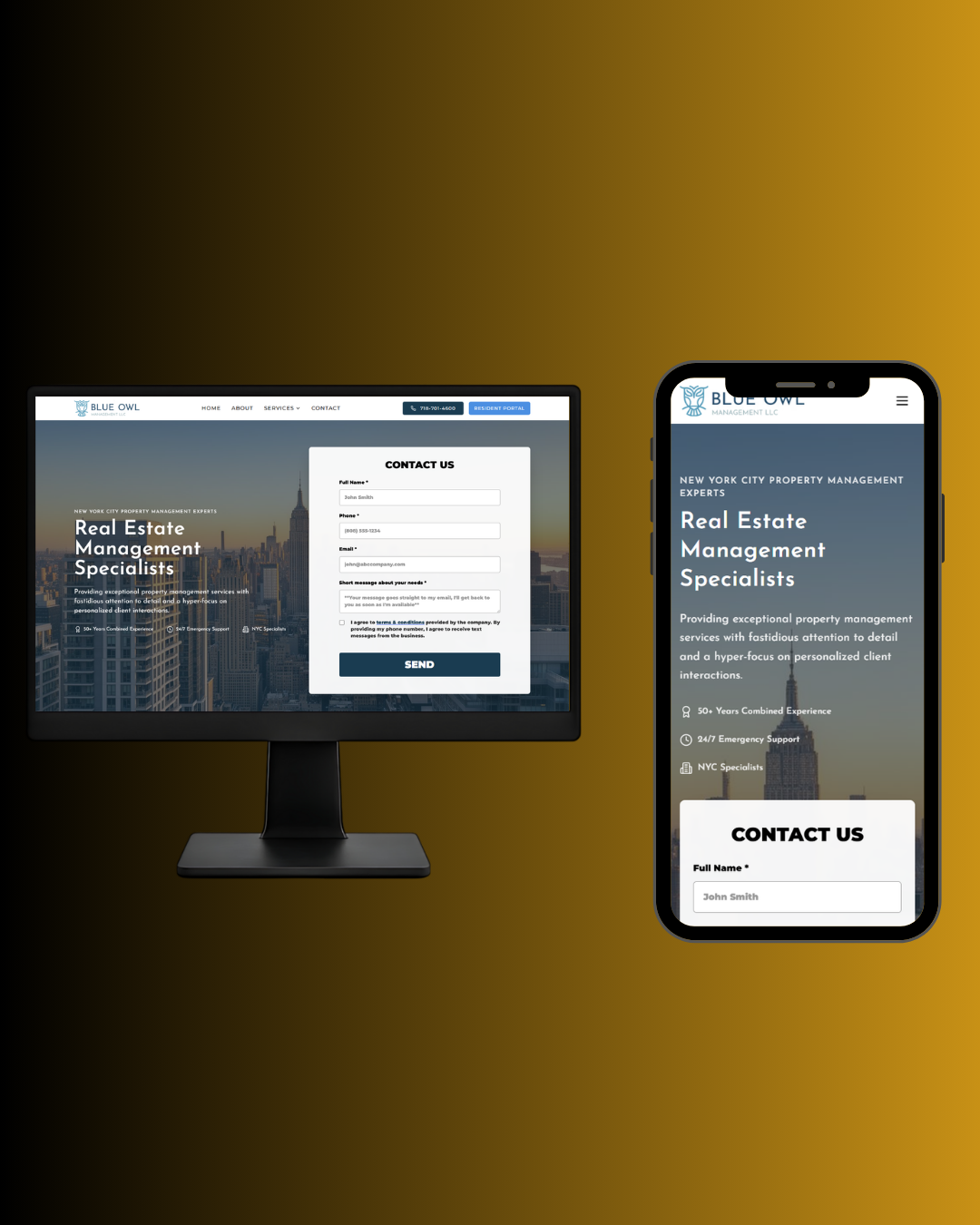 Blue Owl Management website