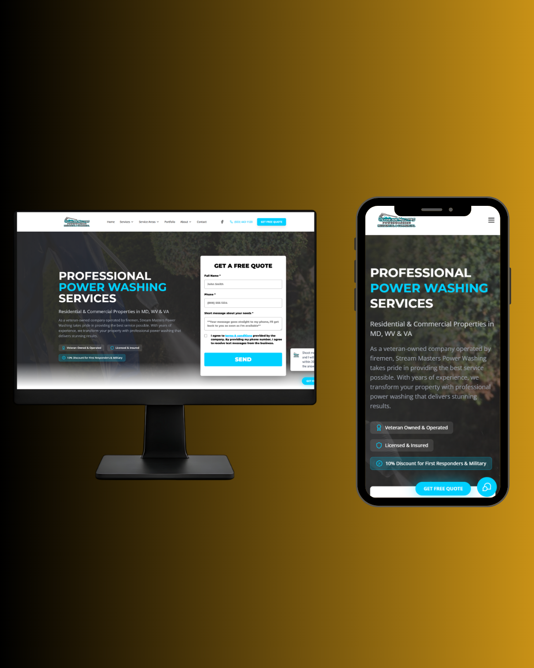 Stream Masters Power Washing website
